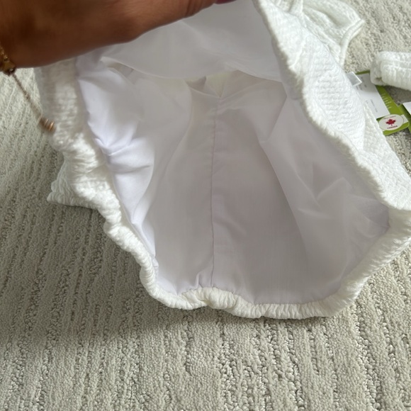 NWT 18 month baptism first birthday outfit 100% cotton rosettes headband bloomer - Picture 4 of 9